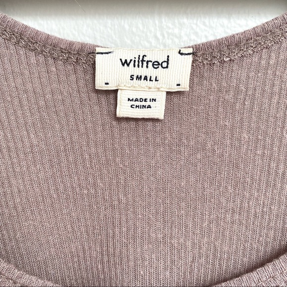 Wilfred Aritzia 100% Modal Flowy Cropped Tank Top Taupe - Picture 3 of 5